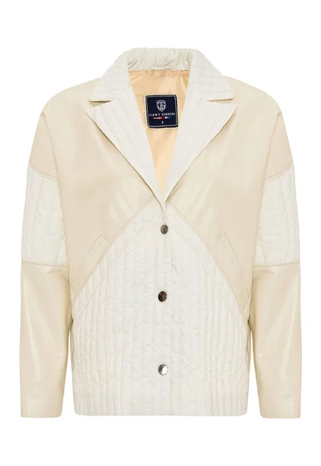 Кожено яке Nadiyab с капитонирани зони