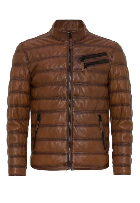 Кожено яке с джобове с цип