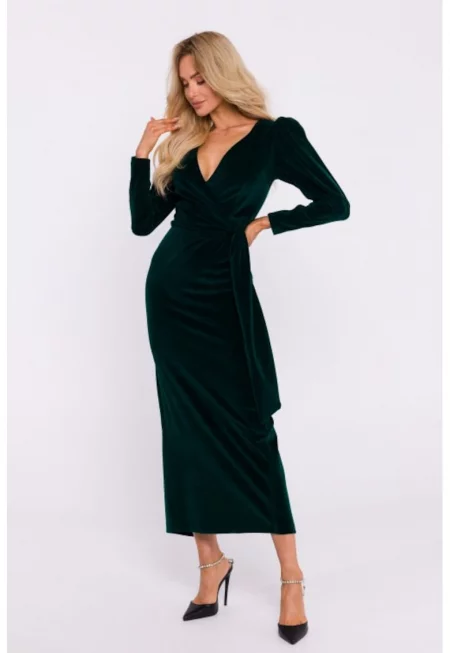 Макси вечерна рокля от велур