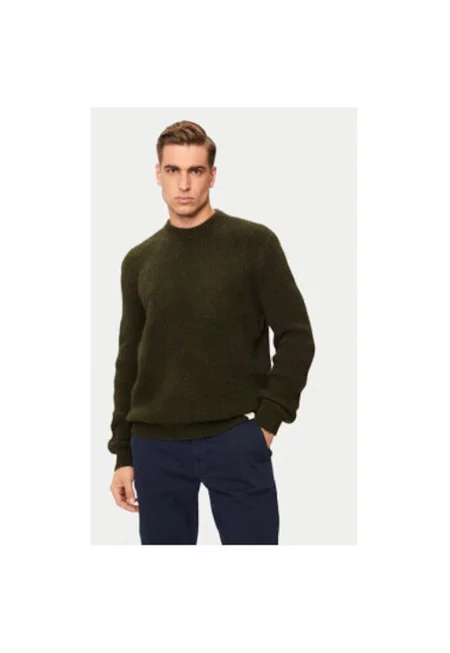 Мъжки пуловер -  304464713 - Акрил/Вълна Алпака - Зелен - Зелен