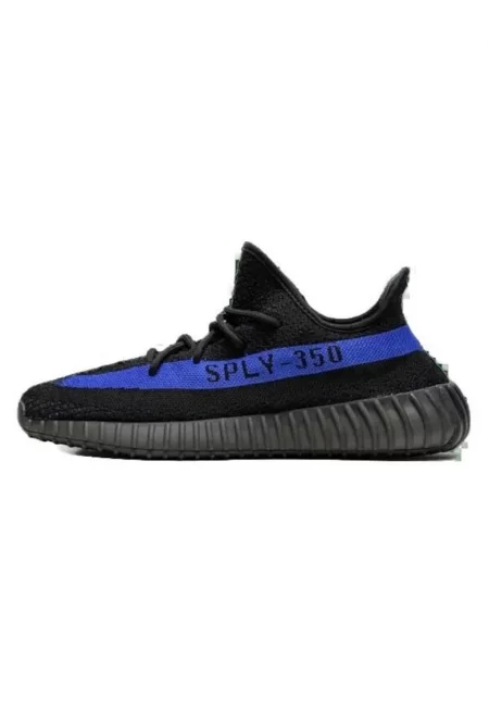 Мъжки спортни обувки - Adidas  Boost 350 V2 - черни/сини - удобни - минималистичен дизайн