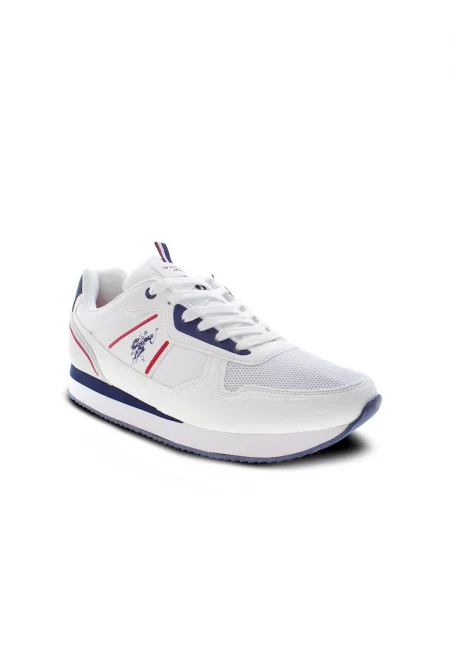Мъжки спортни обувки - US Polo Assn. - 302826643 - Бяло - Екологична кожа - Бял
