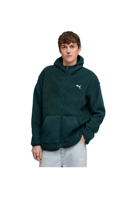 Мъжки суитшърт  Ess Elevated Relaxed Winterized Full-zip - Зелен