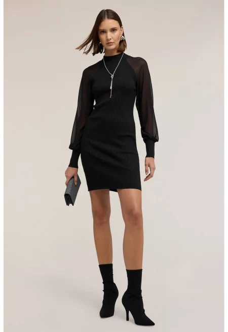 Oltre - Рокля с мрежести ръкави