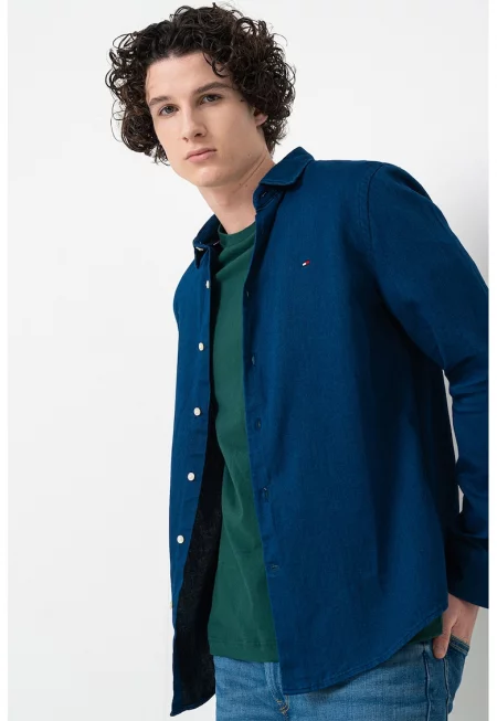 Памучна риза - Индигово синьо