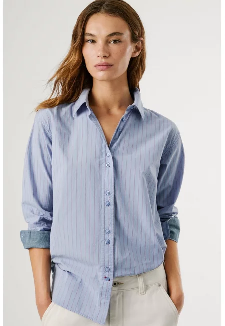 Памучна риза с райе