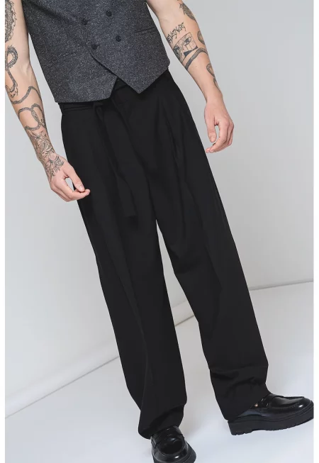 Панталон Fedix с колан - Черен