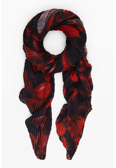 Плисиран флорален шал