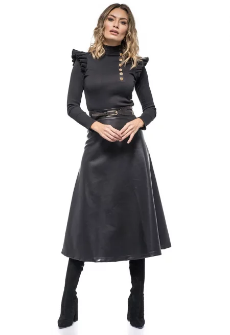 Пола Dora от еко кожа - Черен