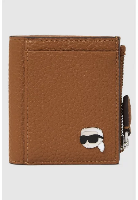 Портмоне от еко кожа с релеф - Кафяв