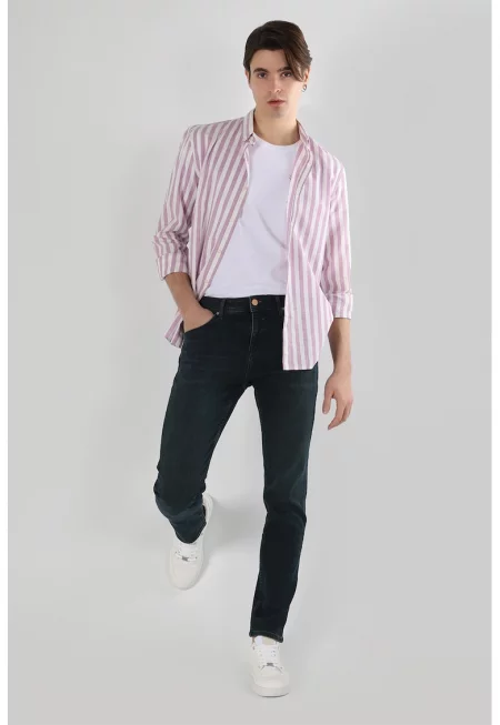 Прави дънки Karl - Избеляло черно