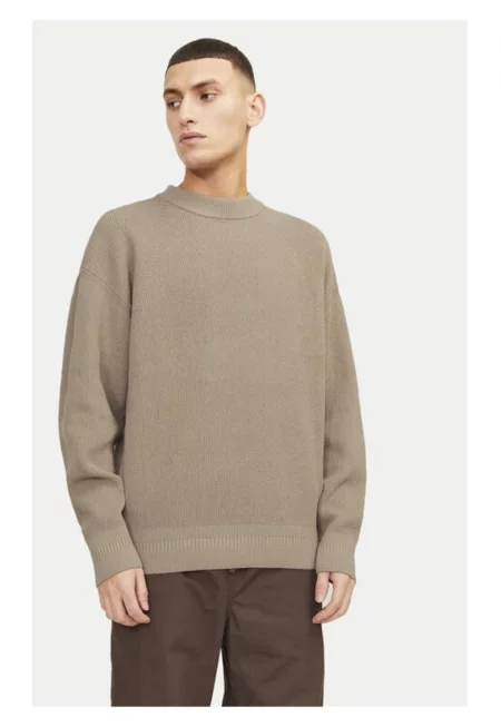 Пуловер Jack&Jones 12260041 Бежов - свободна кройка - памук