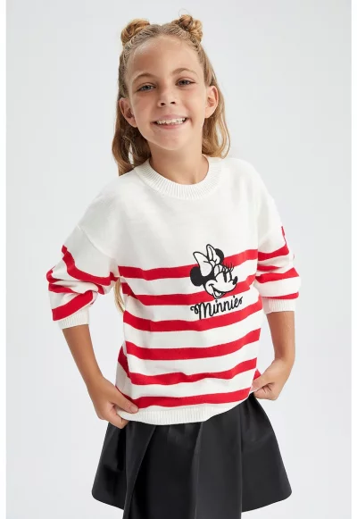 Раиран пуловер с бродерия Minnie Mouse