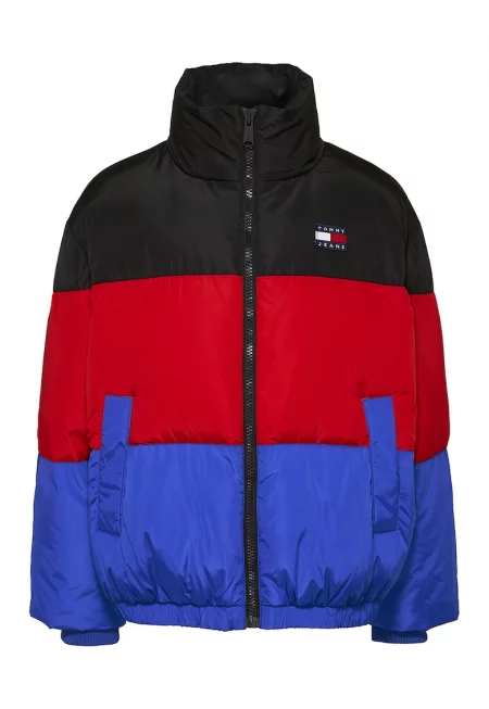 Раирано зимно яке - Червен/Черен/Син