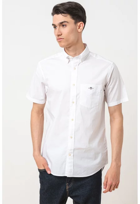 Риза с джоб на гърдите - Бял