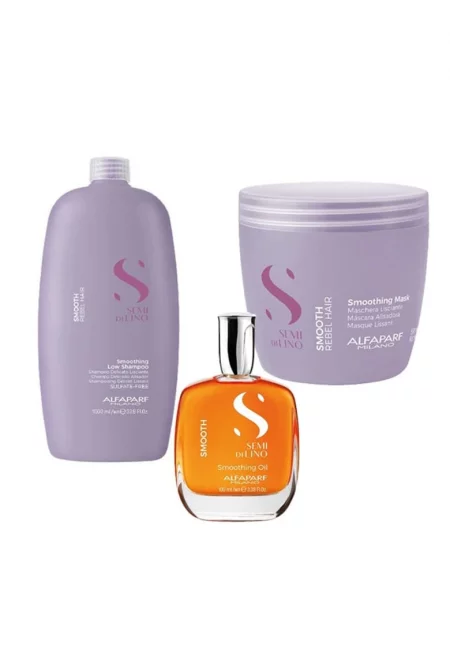 Semi Di Lino Изглаждащ комплект Шампоан 1000 мл - Маска 500 мл - Изглаждащо масло 100 мл