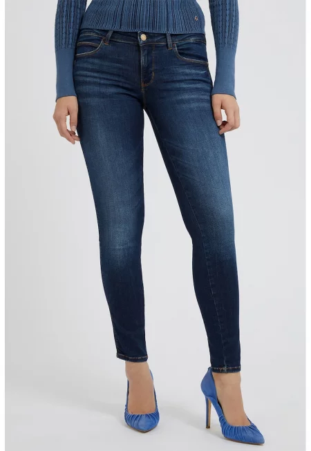 Скини дънки Curve X със средна талия - Тъмносин