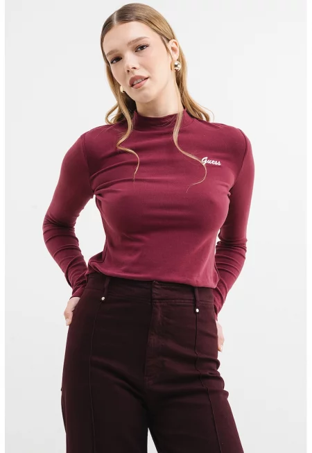 Слим блуза с ниска яка