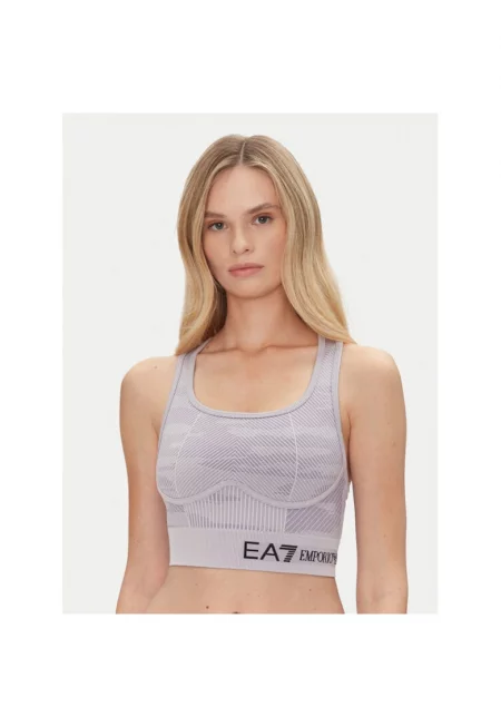Спортен сутиен - Emporio Armani - 72% 24% полиестер - 4% еластан - лавандулово сиво - Сив