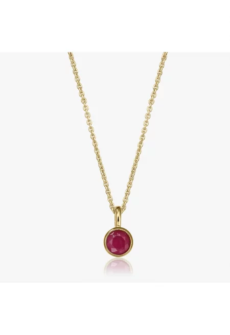 Сребърно колие Birthstone Golden July - Рубин