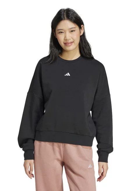 Суитшърт с паднали ръкави - Бял/Черен