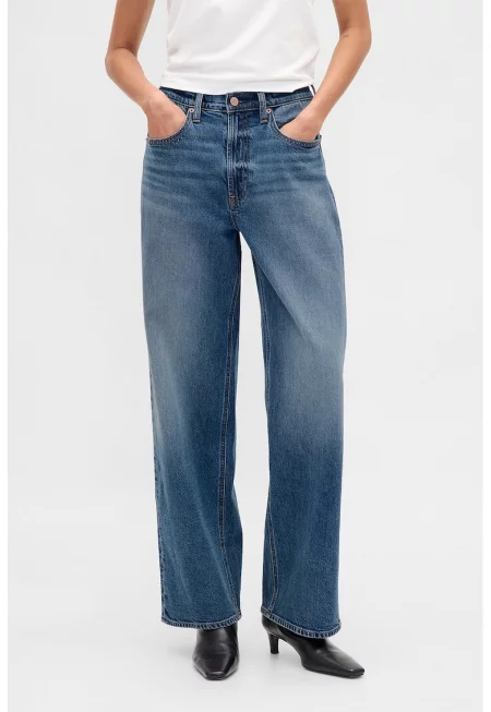 Свободни дънки с висока талия