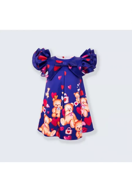 Тъмно синя рокля с мечета -