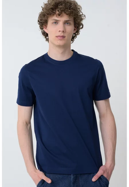 Тениска от органичен памук - Тъмносин