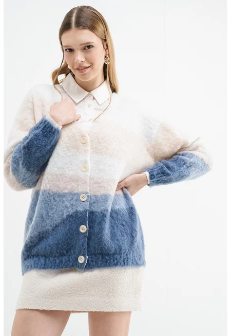 Уголемена жилетка в цветен блок