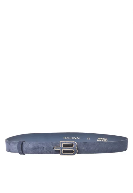 Велурен колан с тока с лого