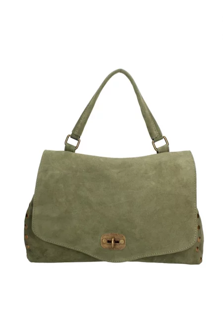 Велурена чанта за рамо Zelia Elite - Тъмнозелен