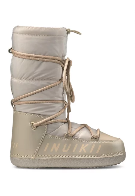 Високи ботуши до коляното с вълнена вата - Бежов