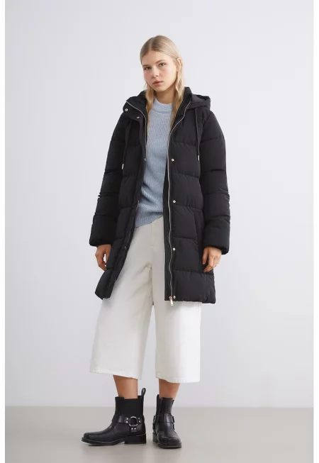 Зимно яке с джобове с цип - Черен