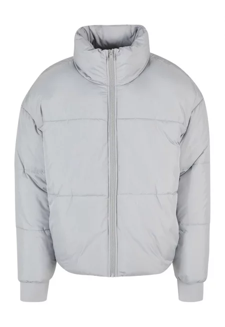 Зимно яке с висока яка - Светло сив