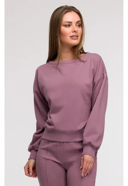 Блуза с разкроен гръб -  Лилав