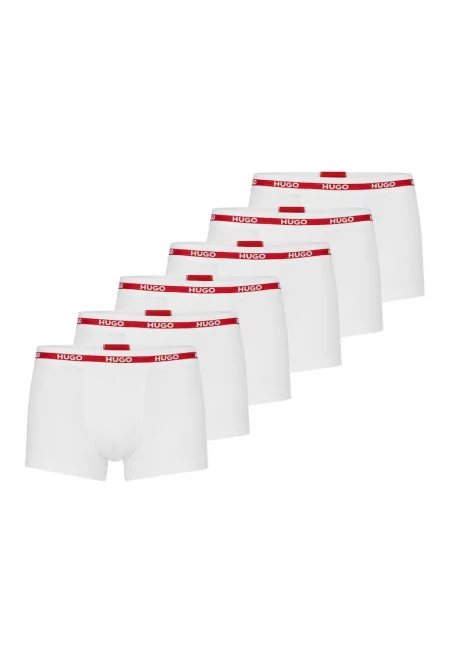 Боксерки с лого на талията - 6 чифта - Бял