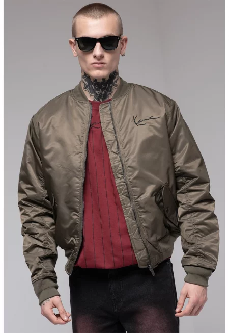 Бомбър яке с лого - Каки