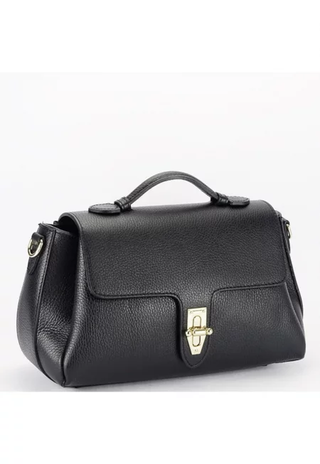 Чанта от естествена кожа 8910 131 Кафява - Средно бежова - Черен