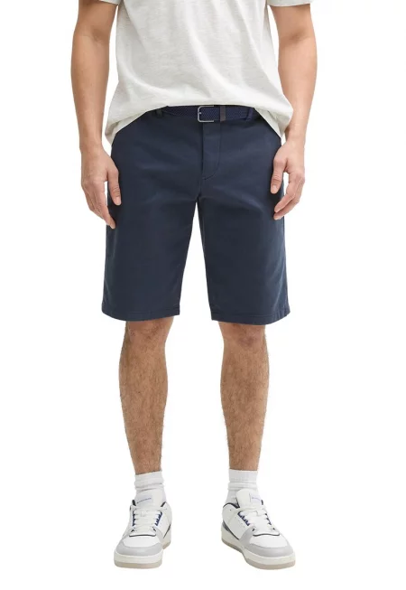 Чино бермуди със средновисока талия - Тъмносин