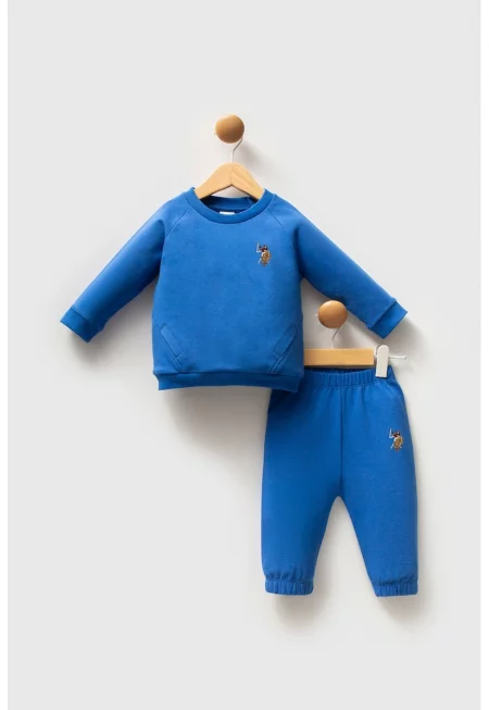 Дълъг спортен екип с ръкави реглан - Кралско Синьо