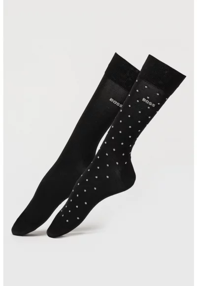 Дълги чорапи на точки и без шарка - 2 чифта