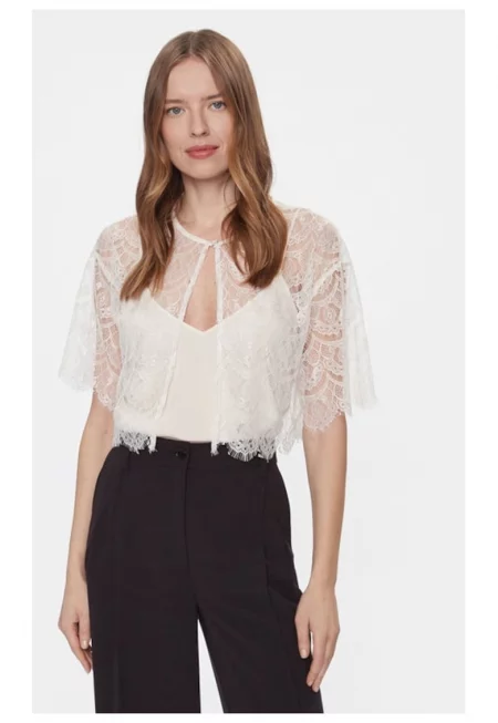 Дамска блуза -  Бяла - Найлон - Бял