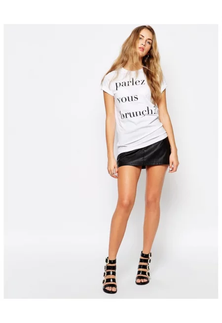 Дамска бяла тениска Parles vous brunch