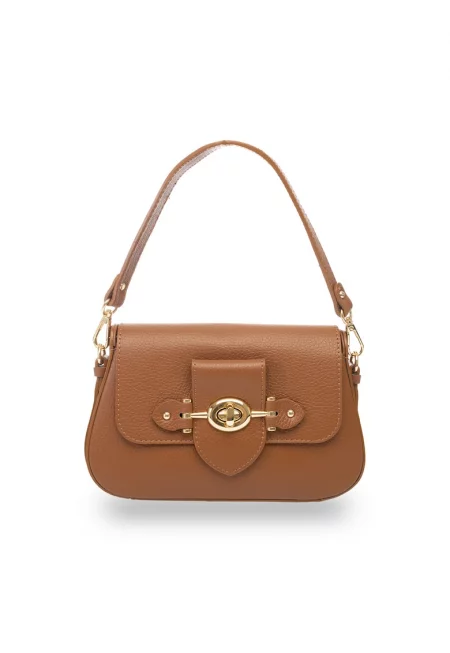 Дамска чанта от естествена кожа -  Eva - Кафяв