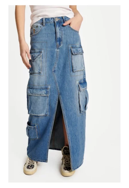 Дамска пола  7323 Памук Синя