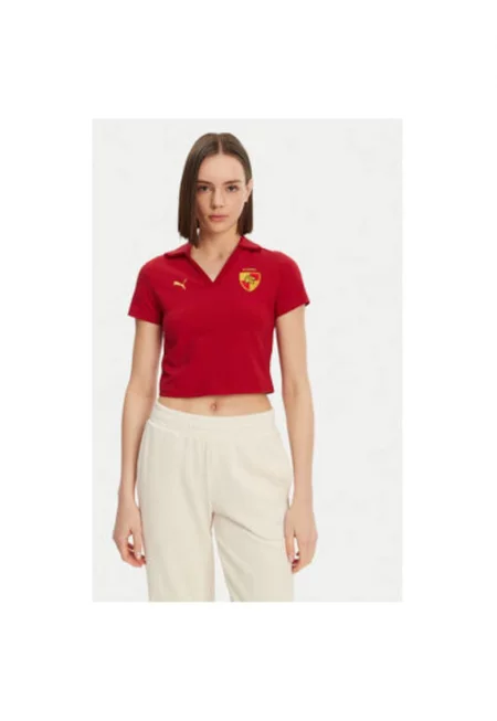 Дамска поло тениска  630097 - памук/памук - червена - Червен