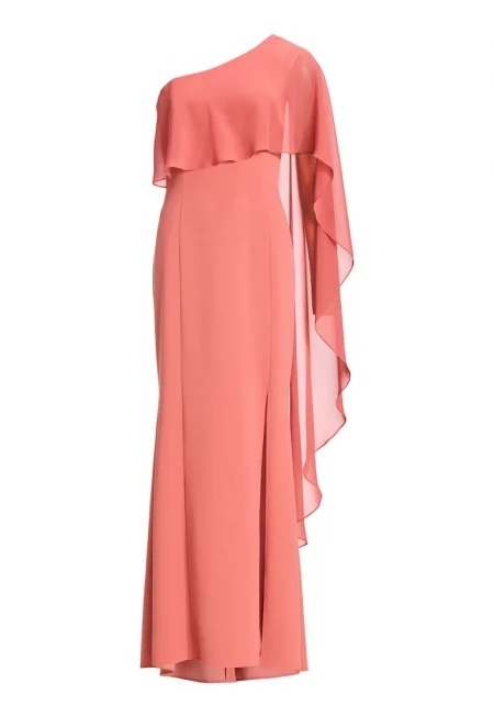 Дамска рокля  5AJ03500 - Полиестер - Корал