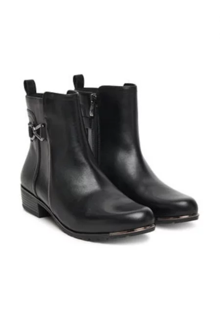 Дамски боти -  естествена кожа - черен