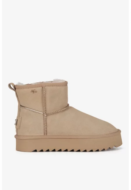 Дамски ботуши  5905588940388 - Велур - Бежов