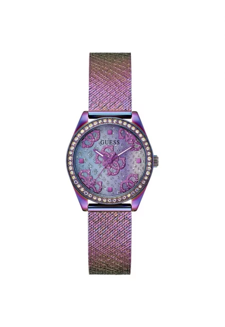 Дамски часовник  лилав - 32мм - верижка от неръждаема стомана - водоустойчив на 30м